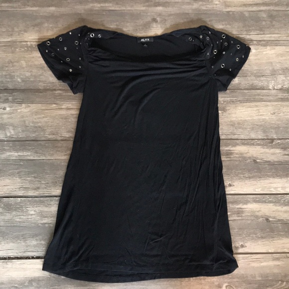Alyx Tops - Black studded T-shirt